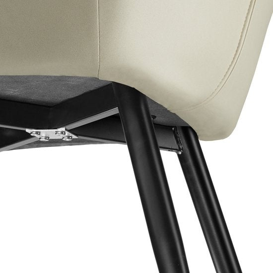 tectake® - Stoel Marilyn stof creme /zwart