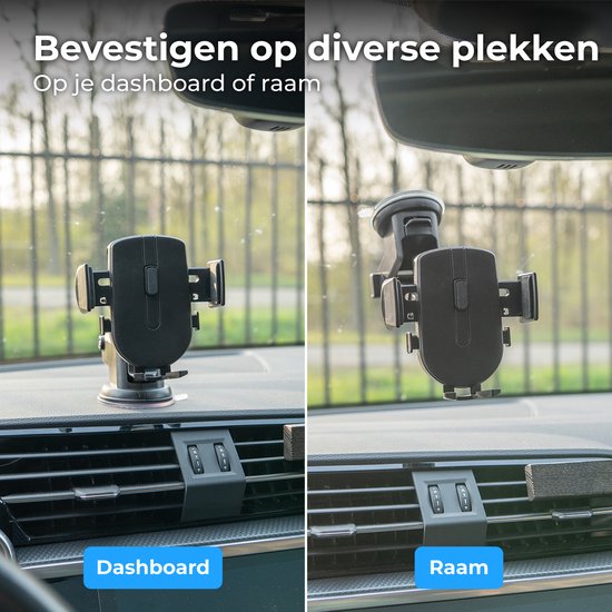 Nuvance Telefoonhouders Auto - GSM houder - 360° - Zuignap voor Raam & Dashboard - Telefoonhouder