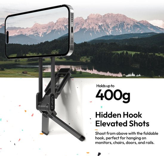 Ulanzi MA38 MagLock Mobiele Telefoonfotostandaard - MagSafe Handgreep en Standaard - Met 2 Cold Shoe Mounts - Aluminium