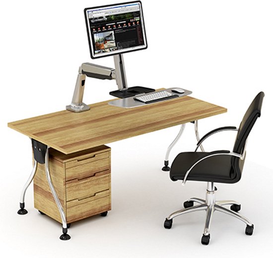 VDD Gaming - Monitorbeugel met toetsenbord - 13 tot 32 inch - Zilver