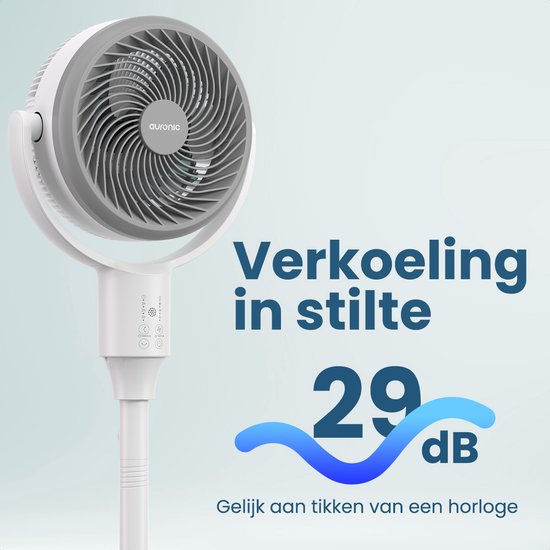 Auronic Statiefventilator - Staande Ventilator - Luchtkoeler - Vloer en tafelventilator - Omni - 3 Snelheden - Stille Ventilator - Fan - Met Afstandsbediening - Zwart