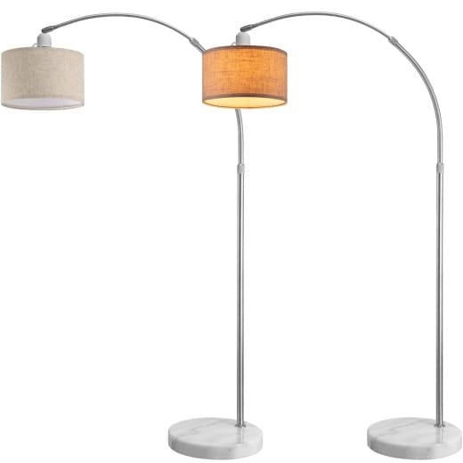 Booglamp met marmeren voet 88,6x30,0x 150,0-175,0cm Linnen