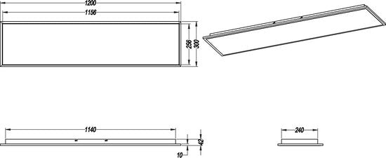 Trio leuchten - LED Plafondlamp - Plafondverlichting - 31W - Warm Wit 3000K - Dimbaar - Rechthoek - Aluminium - Zwart