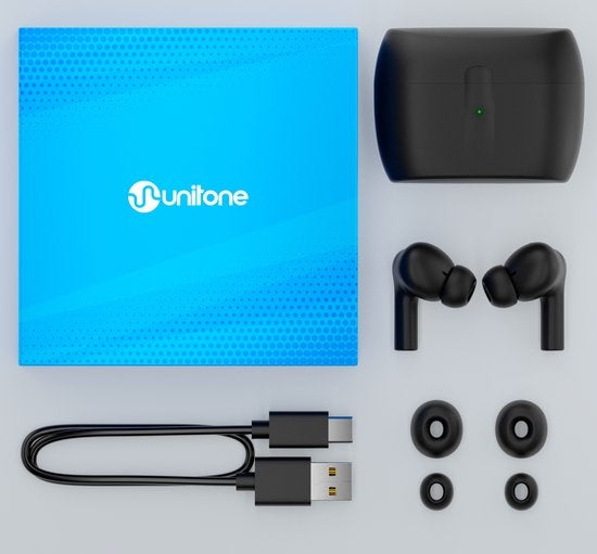 Unitone Go Draadloze Oordopjes - Bluetooth Oortjes - Earpods - Geschikt voor Apple & Android - Zwart