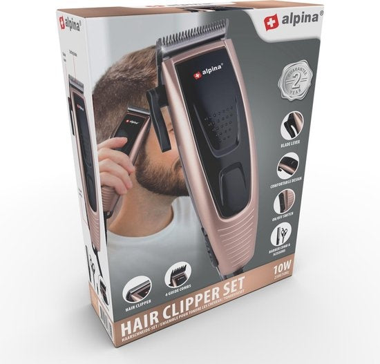alpina Tondeuseset Haartrimmer - Trimmer Baard - 4 Opzetkammen - 8 Accessoires