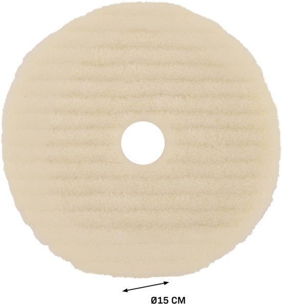 VONROC Wollen Polijstschijven - 140 - Ø 150mm – 3 stuks