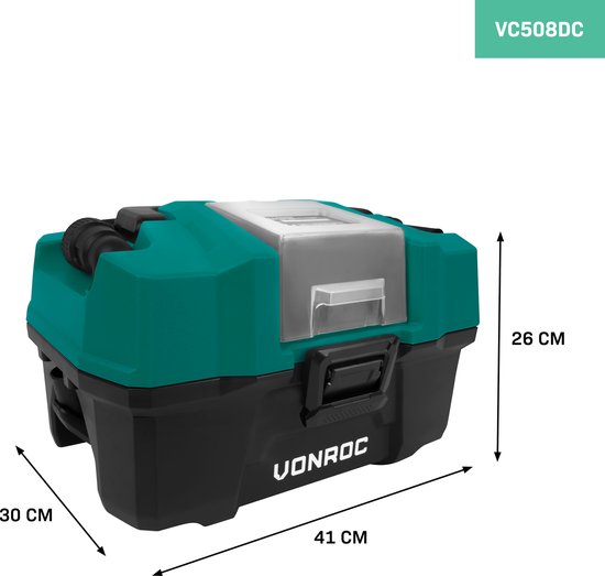 VONROC Compacte alleszuiger / stofzuiger - 20V - Incl. Diverse accessoires – Zonder accu & lader