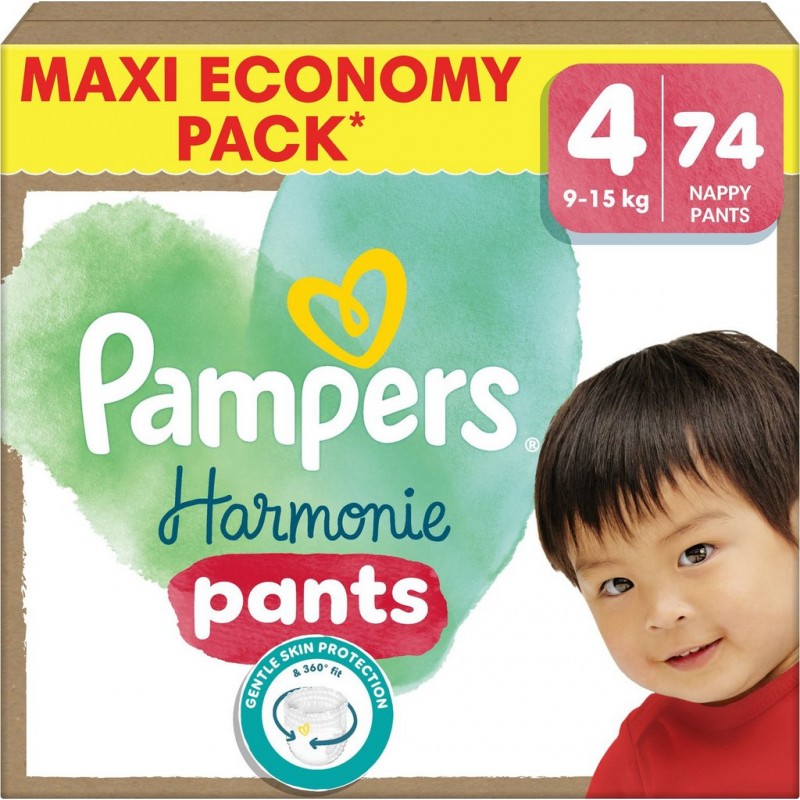 Pampers Luiers - Maat 4 - 9-15 kg - 74 stuks - Hypoallergeen - 12 uur bescherming - Stop & Protect lekbescherming