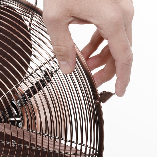 Tristar Retro Tafelventilator 30 cm – Koperen Afwerking – 3 Snelheden – Oscillerend – VE-5970