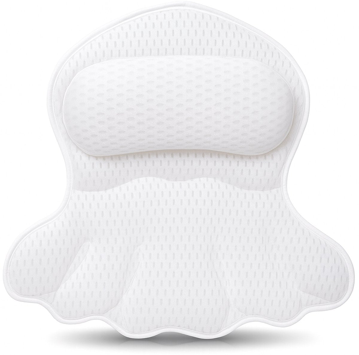 Badkussen voor in Bad 17x17 cm - Wit - Ergonomisch en Comfortabel Steunkussen voor Nek en Hoofd - Alyze