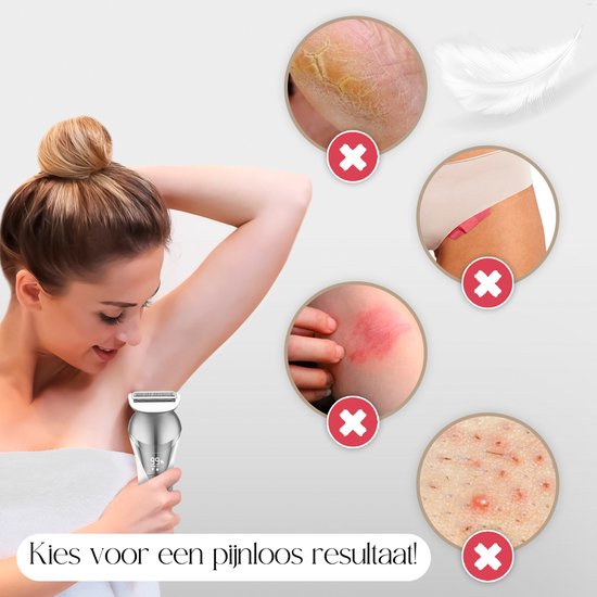 Sansbeauté® 7 in 1 Ladyshaves voor Vrouwen - Gezicht - Oksels - Benen - Epilator - Trimmer voor Vrouwen & Dames - Bikinitrimmer Dames - Scheerapparaat Vrouw