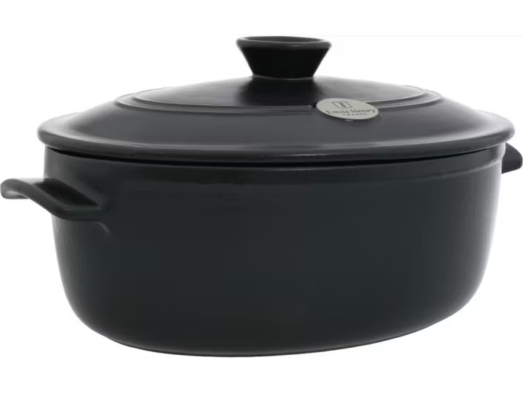 Emile Henry Flame Kookpan - Ovaal - 33,5 x 26,5 cm - Zwart