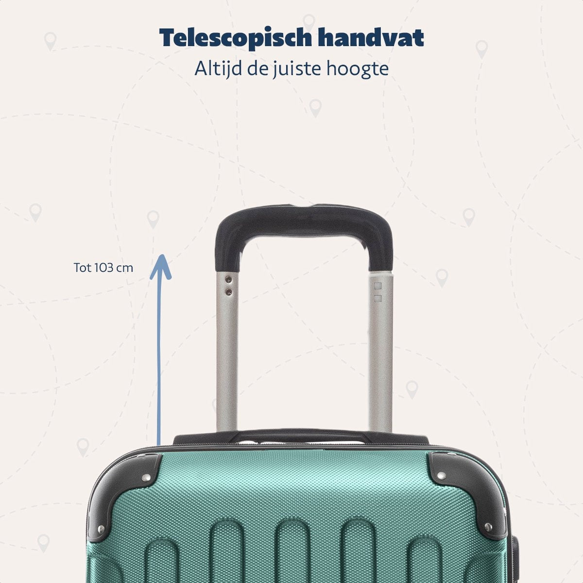 TRVLMORE Handbagage Koffer met Wielen - 54x36x20cm - 38L - Donkergroen