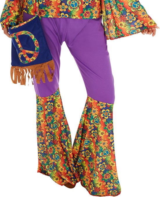 Dressforfun Vrouwenkostuum Hippie XL - verkleedkleding kostuum halloween verkleden feestkleding carnavalskleding carnaval feestkledij partykleding - 300945
