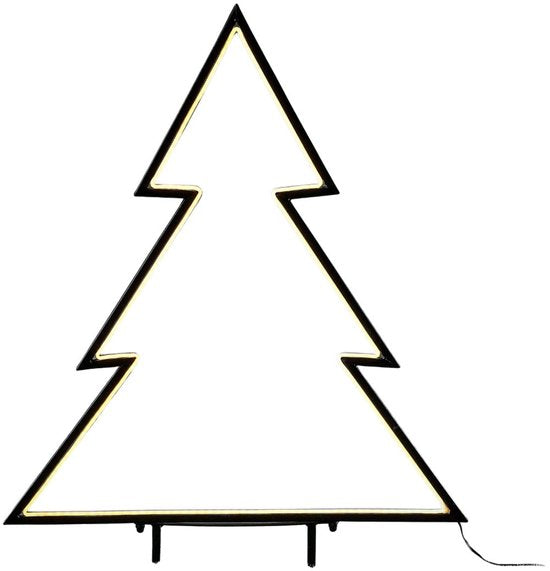 Luca Lighting Garden d'Light Kerstboom Tuinsteker - Kerstversiering Buiten met Warm Wit LED Licht - Kerst Decoratie met Timer en 8 Lichtstanden - Guirlande met Lampjes - L72 x H100 cm - Zwart