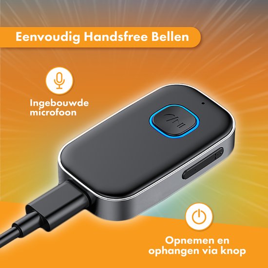 Bluetooth Receiver - 16 uur draadloos - BT 5.0 - 3.5MM AUX - Bluetooth Ontvanger - Bluetooth Receiver Auto