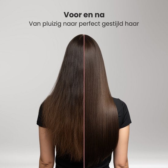 Auronic 3-in-1 Föhnborstel - Airstyler - Lang - Stijl - Krullen - 45 mm Krulborstel - Keramische Magic Brush - 1000W - Zwart/Zwart