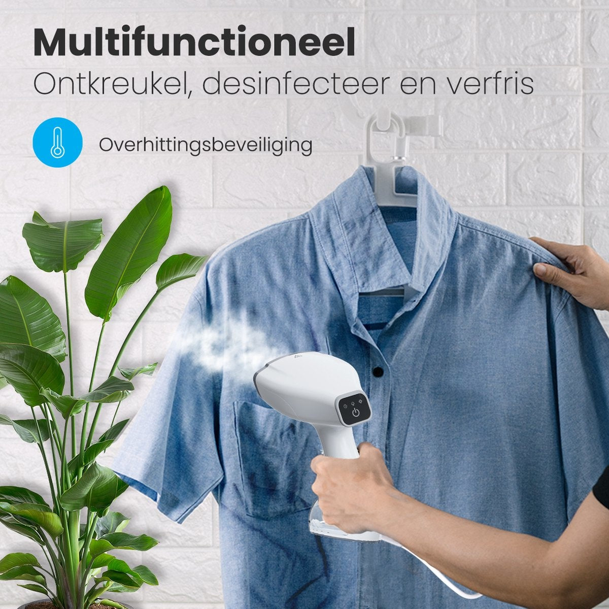 Auronic Kledingstomer - Stoomapparaat - Handstomer voor Kleding en Meubilair - 300ml - Wit