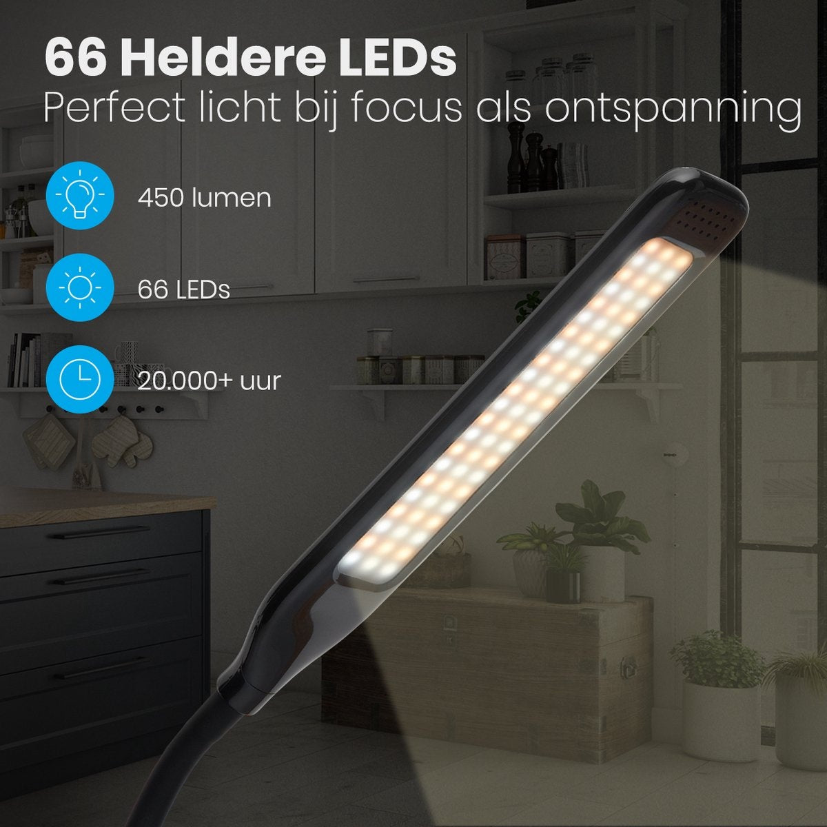 Auronic Staande Lamp - LED Vloerlamp - Geschikt voor Woonkamer - Dimbaar - Zwart