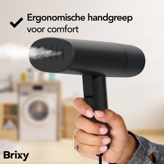 Brixy Kledingstomer - Krachtige Handstomer - Stoomapparaat Kleding En Meubilair - Incl Opbergtas - Antraciet