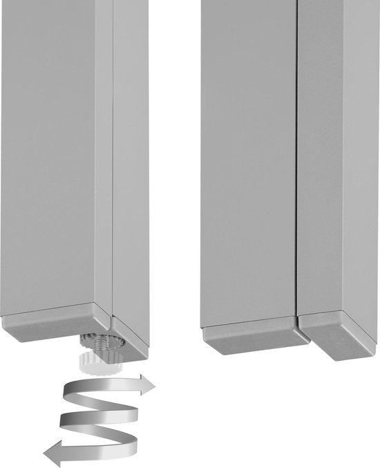 tectake® - Tuintafel 150 x 90 x 74,5 cm - Weerbestendig, eenvoudige montage - Verstelbare pootjes - Aluminium frame met kunststof tafelblad - zilvergrijs