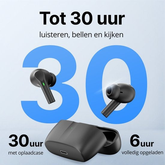 Unitone Go Draadloze Oordopjes - Bluetooth Oortjes - Earpods - Geschikt voor Apple & Android - Zwart