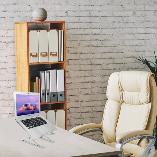 LURK® laptop standaard Opvouwbaar – Ergonomische Laptophouder – Hoogte verstelbaar – Notebook/boek/tablet – Aluminium – 11 t/m 17 inch
