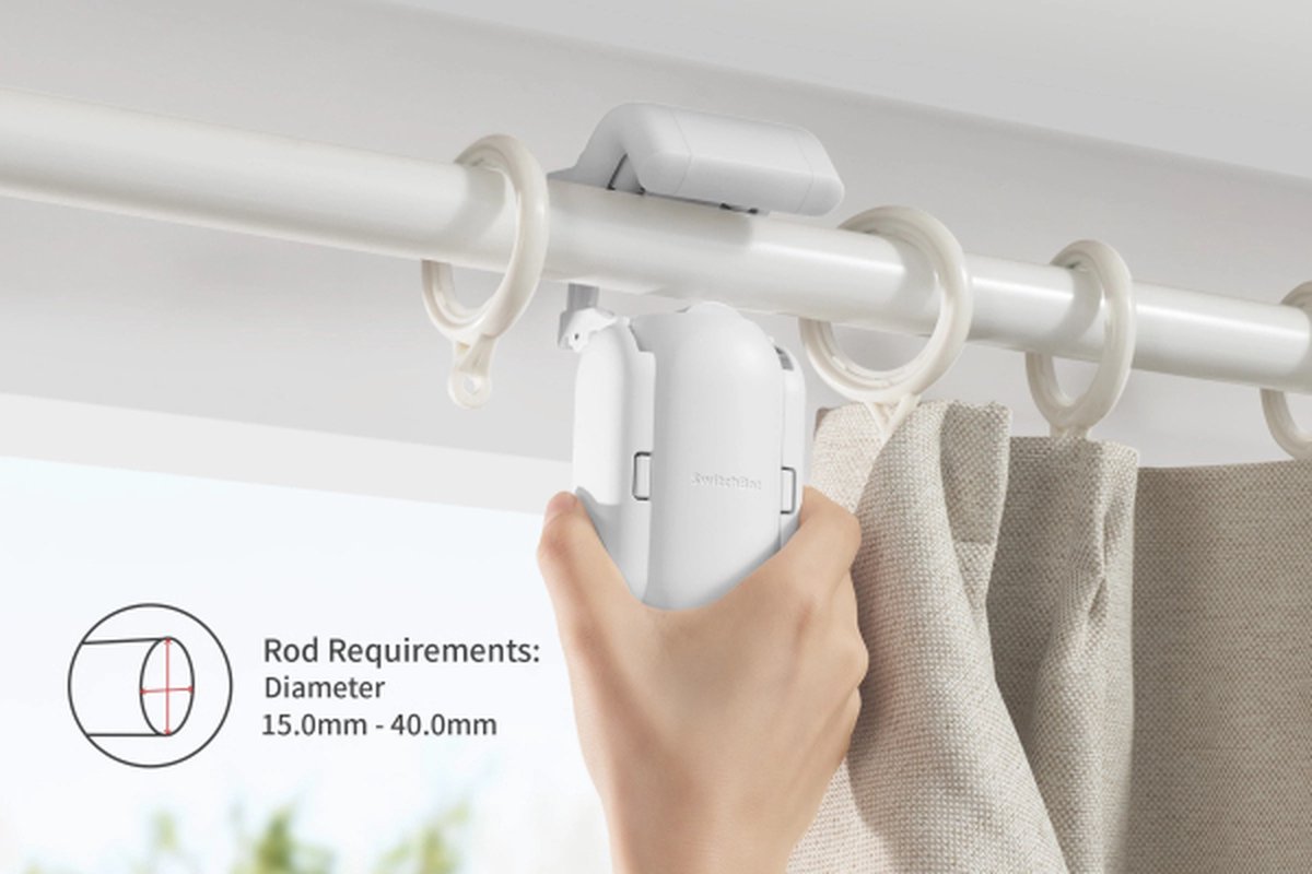 SwitchBot Smart Gordijnsysteem - Roede/ROD V1.0 - Draadloos Zwart