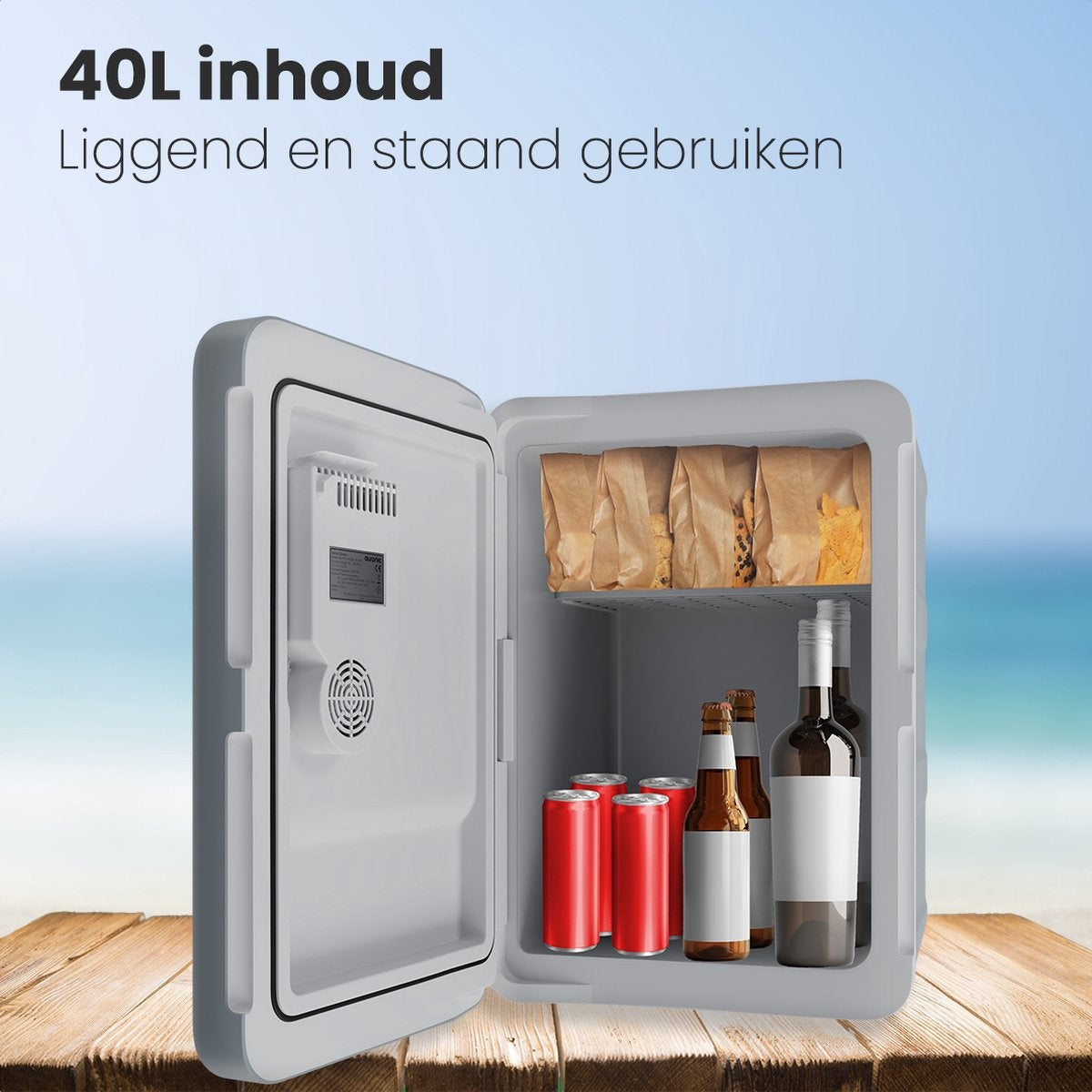 Auronic Elektrische Koelbox - Coolbox - 40L - 12V en 240V - Grijs