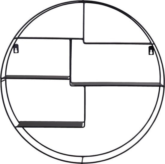 Genk Wandplank Rond - Zwart Staal - Ø47 cm - Diepte 10 cm - Moderne Design Wandplank