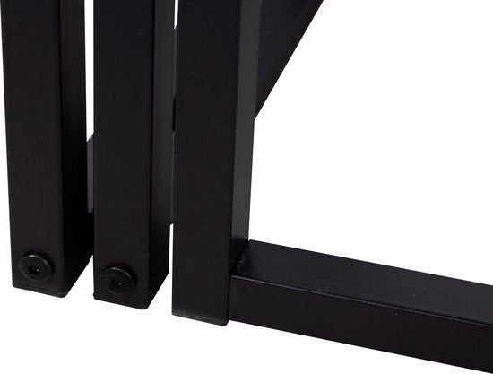 Stoere Industriële Zwarte Bijzettafel Set van 3: Ruimtebesparing met Stijl