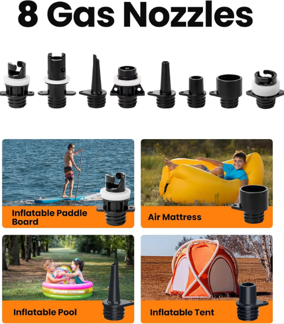 OutdoorMaster Shark 2S hogedruksupluchtpomp - Zwart & Oranje - 20 PSI