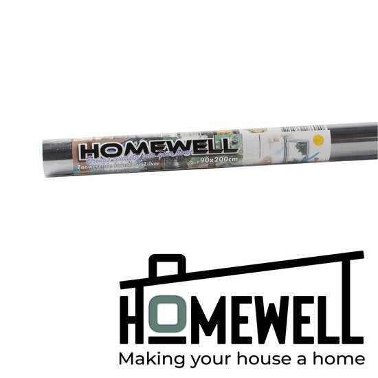 Homewell Zonwerende HR Raamfolie 120x300cm - Statisch Isolerende folie met Spiegeleffect - Zilver (incl. Rakel)