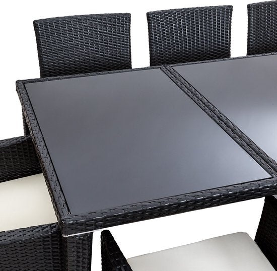 Tectake - Tuinmeubelset - 8 persoons - Zwart