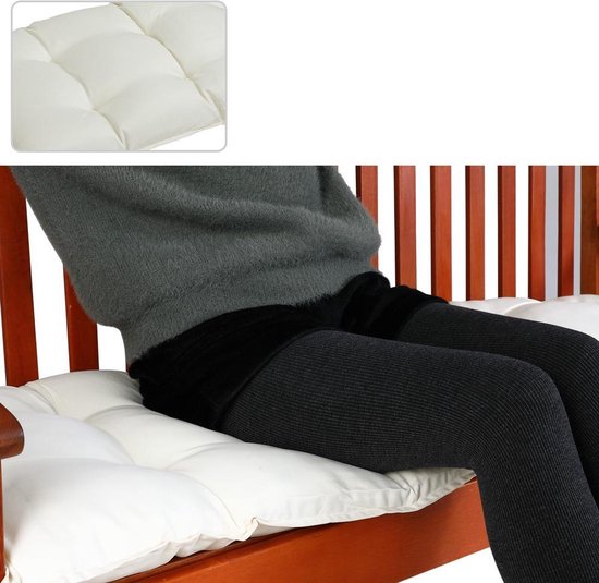Bankkussen 110x45x8cm Viscose Binnen Buitenkussen Tuinkussen Zitkussen Crème