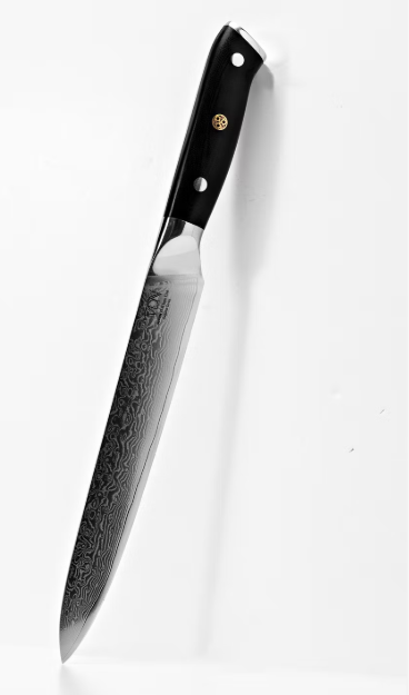 VDN Elegance Damaststaal Vleesmes 21 cm - Zwart Handvat