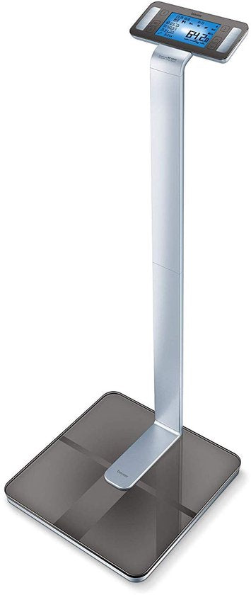 Beurer BF 1000 Super Precision Personenweegschaal - Uitgebreide lichaamsanalyse - Kolomweegschaal - Verlicht XXL display - Tot 200 kg - Kruismeting - 8 Elektroden - Bluetooth® - Beurer HealthManager Pro app - Incl. batterijen