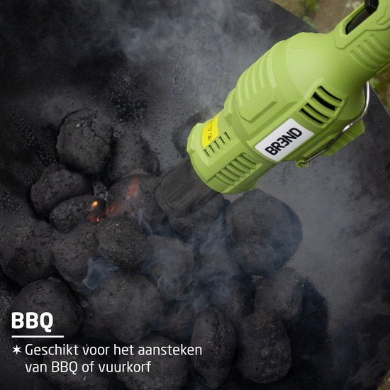 BREND BR-2229 Elektrische Onkruidbrander met Wielen – Onkruidbestrijder met Hitte tot 650 °C – Met Opzetstuk voor BBQ – Milieuvriendelijk – Groen