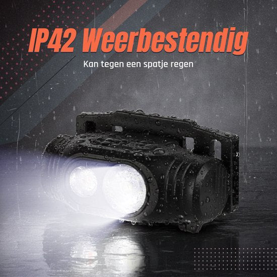 Ever Trex Ultra Light Hoofdlamp LED Oplaadbaar - Wit En Rood Licht - 150Lumen - Kantelbaar - Hardlopen - Noodpakket - Kamperen - Camper