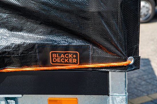 BLACK+DECKER Spanband met Oproller - Sjorband 20 Meter - 6MM - Nylon - Oranje