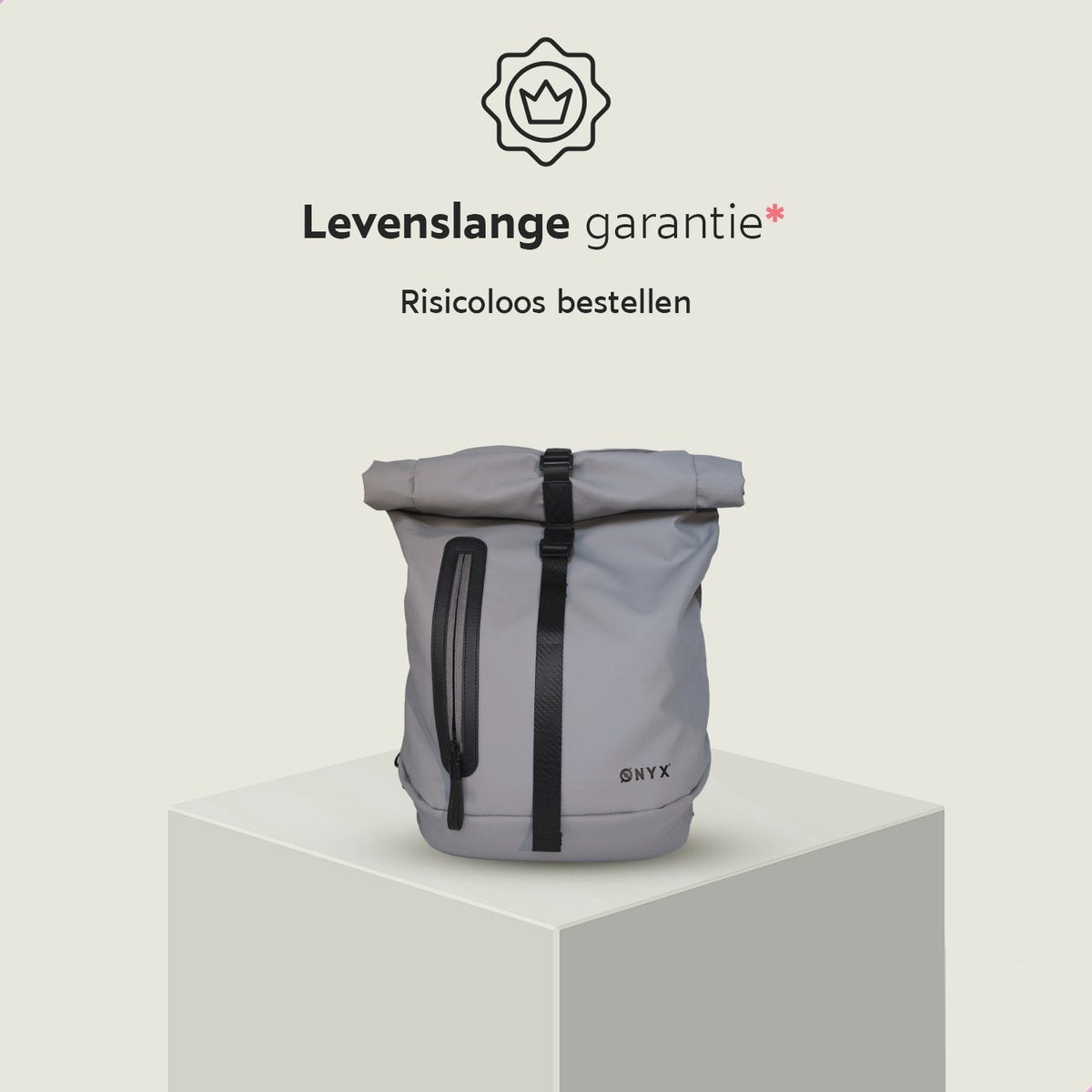 ONYX Rolltop Rugzak 25 tot 40L - Met Laptopvak - Verstelbare Rugtas - Reistas - Waterbestendig en Duurzaam - Grijs
