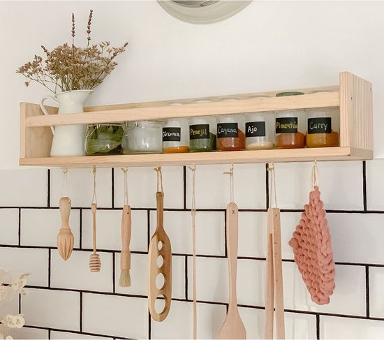Astigarraga Wandplank - wandrek - kruidenrek - 60cm - PEFC dennenhout