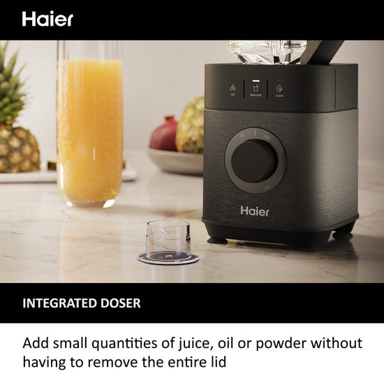 Haier Blender - 6 standen - Easy Clean - Glazen kan - IJs-crusher - 2L - 1200 W - Zwart - HBL5B2 011