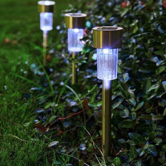 Tuinverlichting – Led lamp – 24 stuks – IP44 – Waterdicht – Wit – RVS