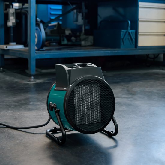 VONROC Elektrische kachel - ventilatorkachel - werkplaatskachel - krachtstroom 400V - 3300W/5000W - keramisch - thermostaat - voor ruimtes tot 48m2