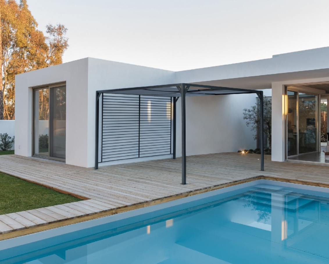 Bizotto Pergola Noah - Met Schuifdak - 300 x 360 x 210 cm - Aluminium Frame - Antraciet