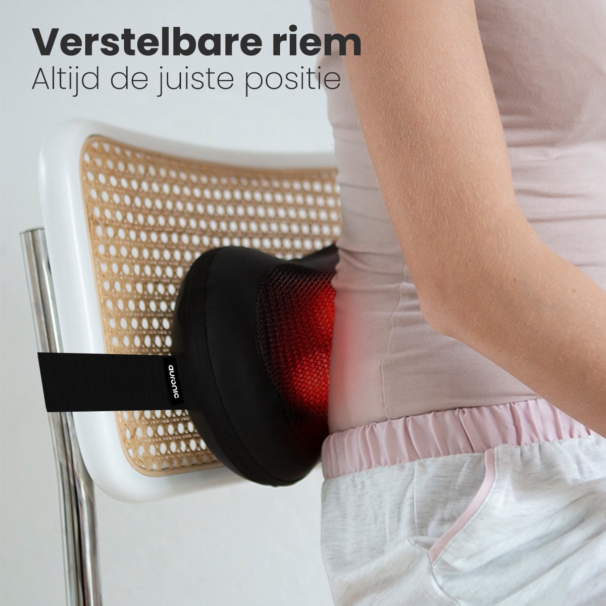 Auronic Nekmassage Apparaat en Rugmassage Apparaat Bundel - Warmtefunctie - Elektrisch - Zwart/Grijs