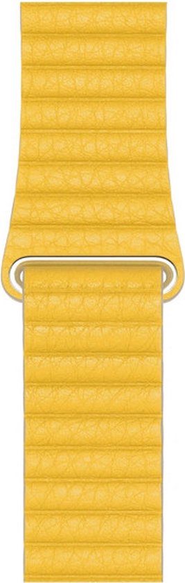 Apple Lederen Lus L voor de Apple Watch Series 1 / 2 / 3 / 4 / 5 / 6 / 7 / 8 / 9 / SE / Ultra (2) - 42 / 44 / 45 / 49 mm - Meyer Lemon