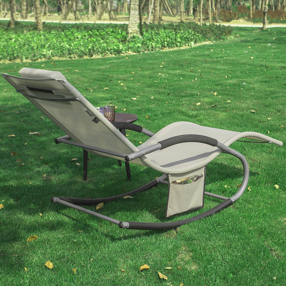 SoBuy Comfortabele Swingstoel Set Van 2 - Beige - Metalen Frame