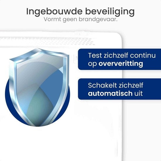 Gologi Elektrische Kachel - Verwarming elektrisch - Convectorkachel met thermostaat - Werkt via App en touch bediening - Tot 25m2 - 2000W Heater - Wit